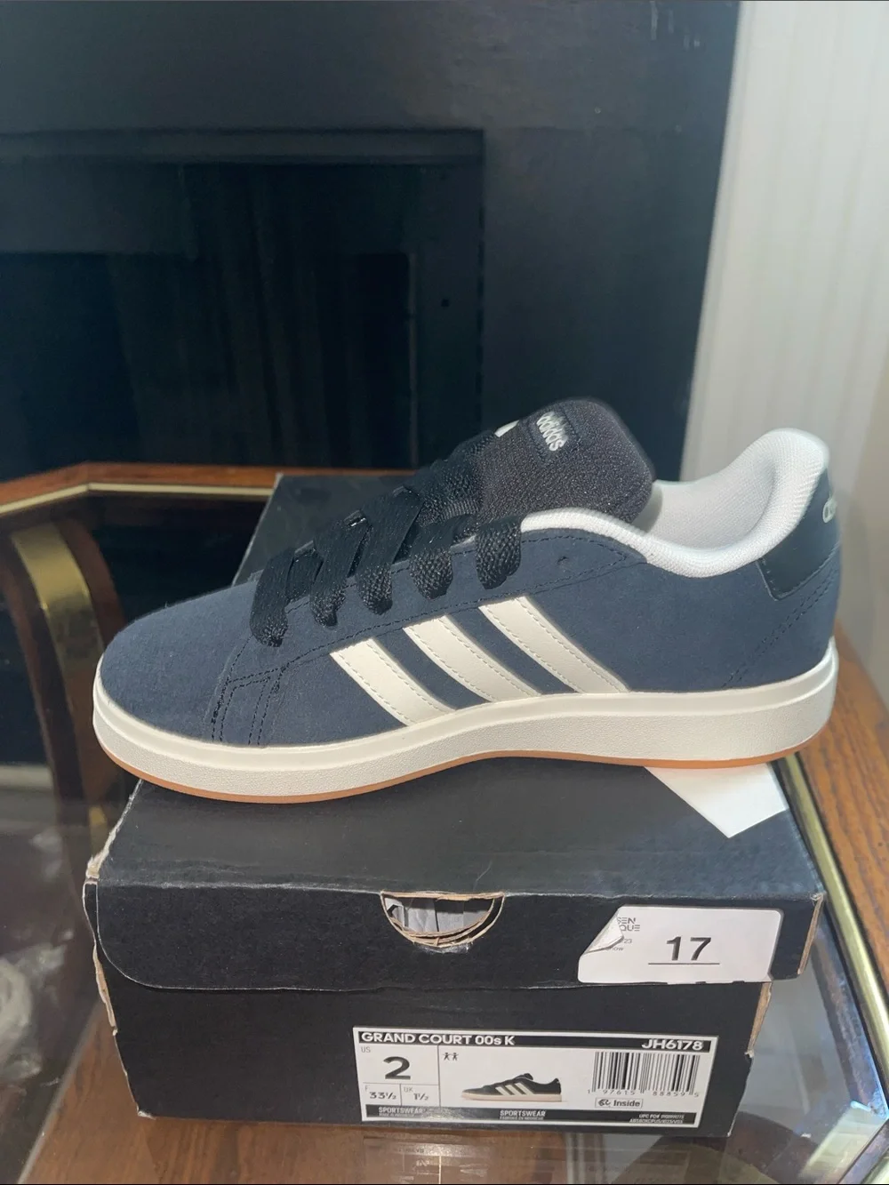 adidas Grand Court 00s Kids Sneakers - Black & White
